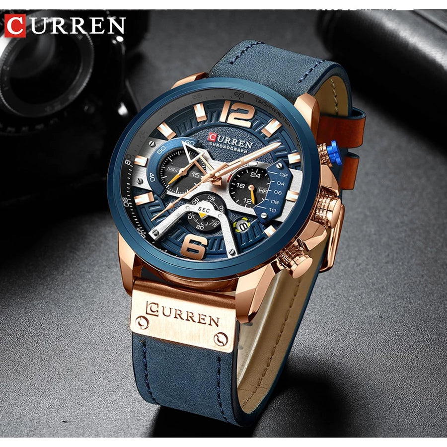 Reloj Curren 8329 Cronógrafo de Cuero ⌚