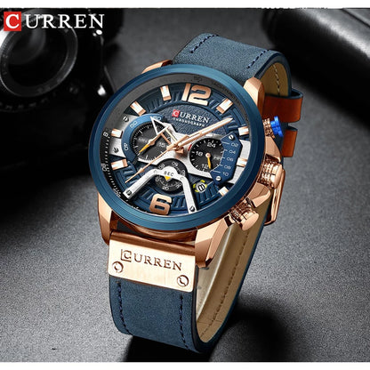 Reloj Curren 8329 Cronógrafo de Cuero ⌚