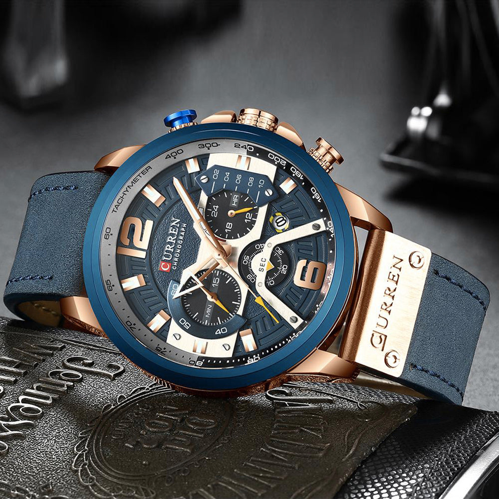 Reloj Curren 8329 Cronógrafo de Cuero ⌚