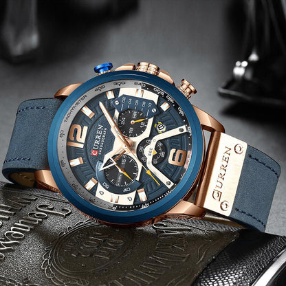 Reloj Curren 8329 Cronógrafo de Cuero ⌚